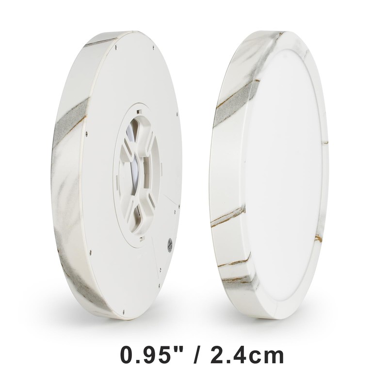 LVL LED Ceiling Light 18W, Round Flush Mount with Marble