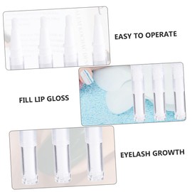 CUEMOON 6er-Pack 5ml Transparente Stift-Pinselspitze, Leere Tube der Wimpernwachstumslösung mit Bürstenkopf