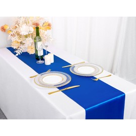 Shinybeauty Royal Blue Satin Table Runners 12 x 108 for Weddings Banquets Birthdays Graduations and Engagements