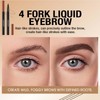 EONFAVE Waterproof 3D Eyebrow Pencil with 4 Fork Tips, Microblading