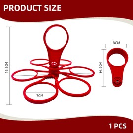 KLINNA Foldable Drink Holder for 6 Cups with Handle - Robust Drink Carrier Compact Reusable - Ideal for Festival Camping Sports Events Home (Red)