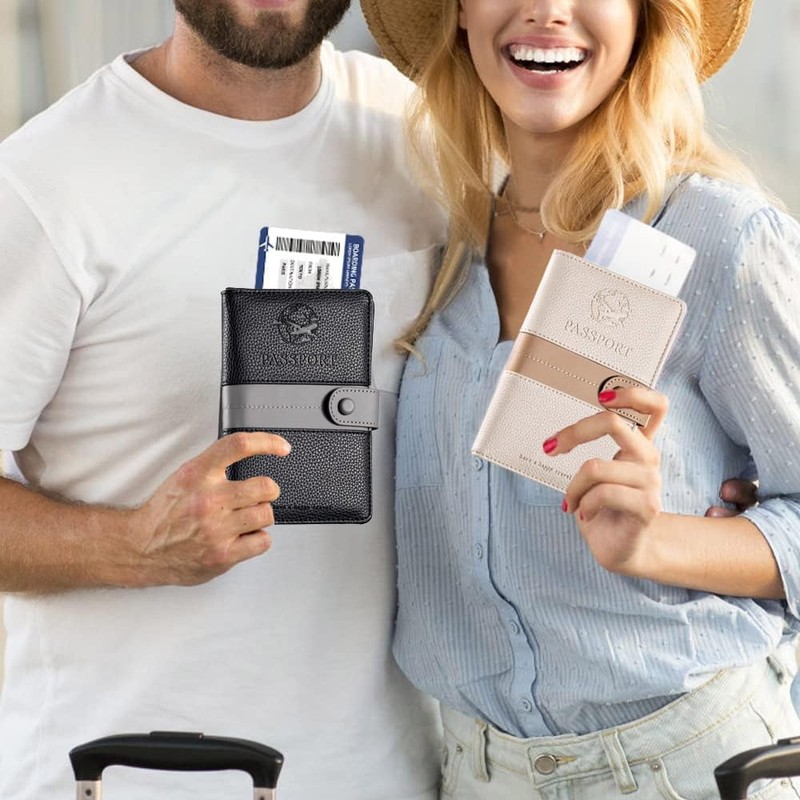 Lumbor37 Funda para Pasaporte, Cartera con Bloqueo Rfid Caja de