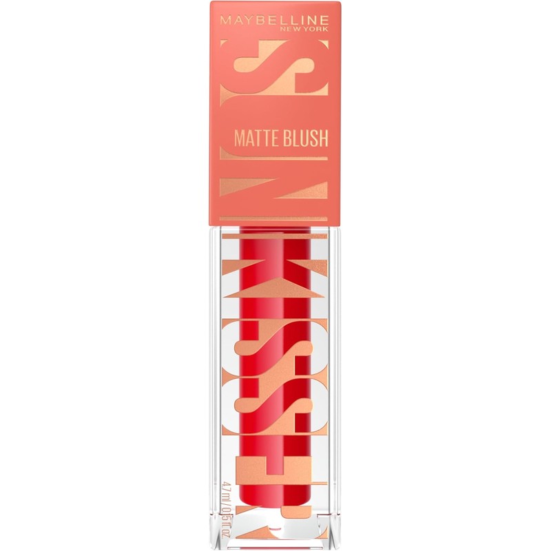 Maybelline SunKisser Rubor Líquido Mate Spicy Red, Efecto Sunglow Rojo