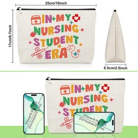 Gevody Future Nurse Gifts for Women Makeup Bag Nursing Graduation Gifts Nursing Gift for Her Future Medical Practitioner Registered Nurses Friend Cosmetic Bag Christmas Birthday Present Travel Pouch