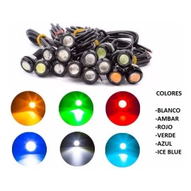 Corp.Res Electronics 2 Ojos De Aguila 18mm Led Alto Brillo Auto Moto 6 Colores