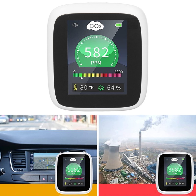 Carbon Dioxide Detector Indoor CO2 Air Quality Monitor Temperature Relative