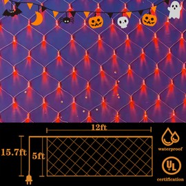 Net Lights Christmas Outdoor,360 LED 12ft x 5ft Mesh Lights with 8 Modes Remote, Waterproof Net Christmas Bush Lights Outdoor for Yard, Shrubs, Porch, Decorations