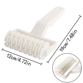 HAIKING Pizza Lattice Roller, 1 Pcs White Plastic Hobbing Kitchen Bakery Baking Tool for Cookie, Bread, Pie, Pizza (12 x 19cm/4.72 x 7.48in)
