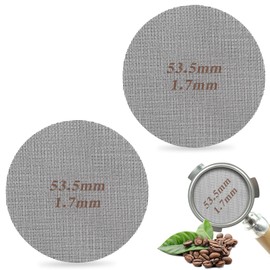 Classicseali 2 Stück Espresso Sieb für Siebträger,1.7mm Dicke Puck Screen,Siebträger Sieb,Wiederverwendbar Gesinterte Puck Edelstahl Filter 53.5mm für Espresso Coffee Siebträgers Zubehör
