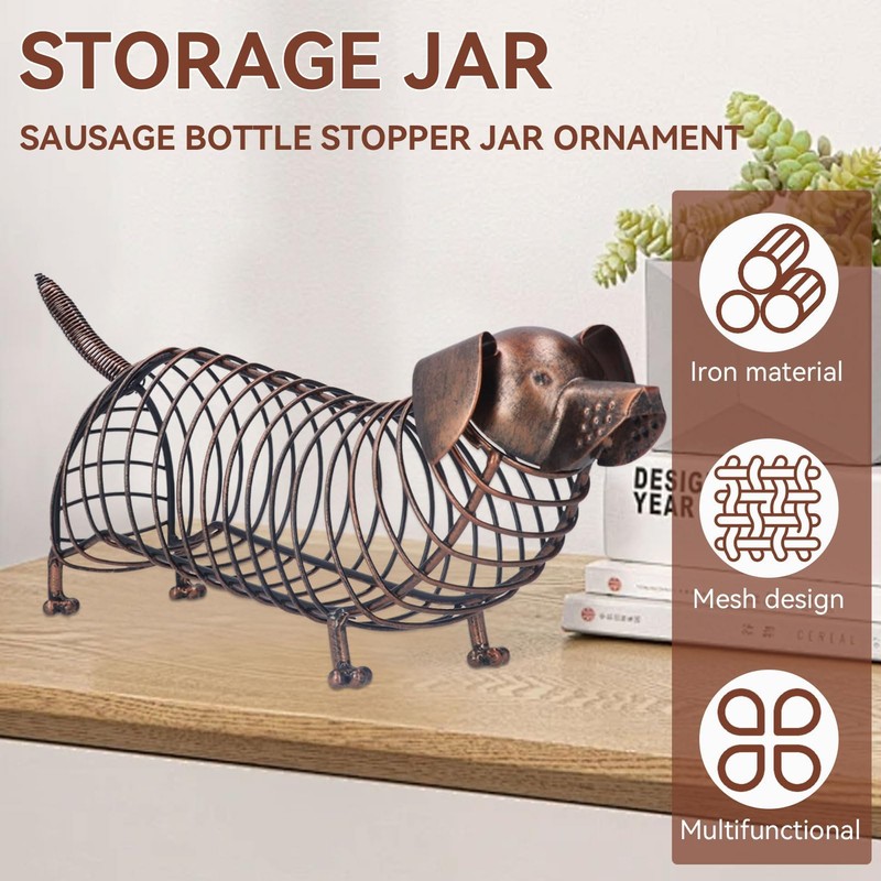 Cyrank Metal Wine Cork Holder, Dachshund Shape Cute Dog Cork