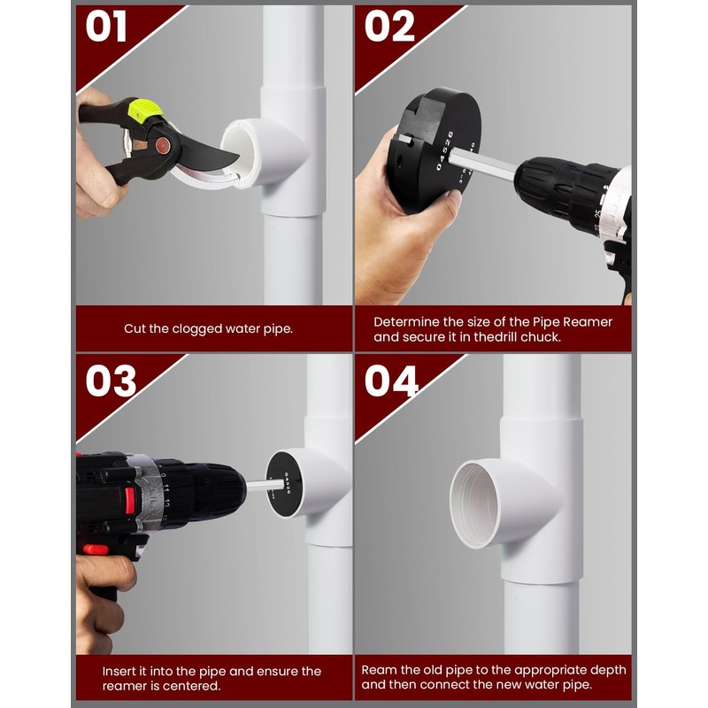 Ultimate 2 Inch PVC Pipe Reamer Kit with Head Aluminum,