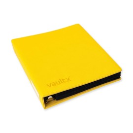 Vault X Premium Exo-Tec 3 Ring TCG Binder for 9 Pocket Trading Card Pages - 30+ Page Capacity Easy Open 3 D-Ring Clip Binder for TCG CCG Photo Cards (Slim, Yellow)