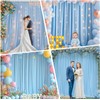 Party Talk 10 x 10ft Baby Blue Polyester Backdrop Curtains