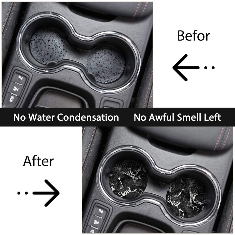 Britimes Absorbent Car Coasters 2 Pack for Cup Holders, 2.56"