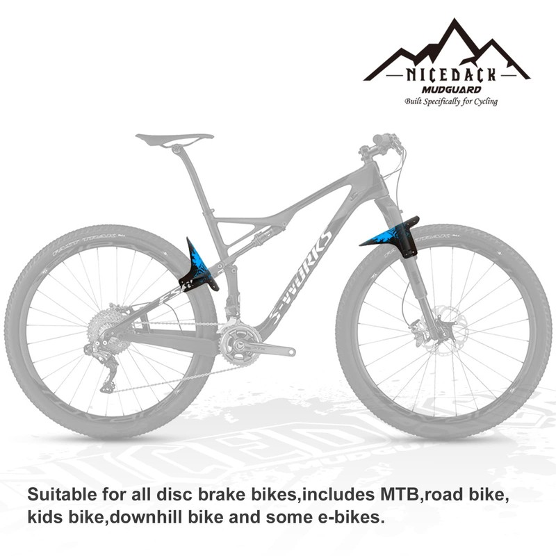 NICEDACK Mud Guard, 2Pcs MTB Bicycle Mudguards for 26" 27.5"