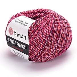 55% Cotton 45% Pac YarnArt Jeans Tropical Multicolor Sport Yarn 1 Skein/Ball 50 gr 174 yds (615)
