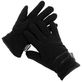 Ladies Thinsulate Insulation Winter Fleece Outdoor Gloves One Size - Black
