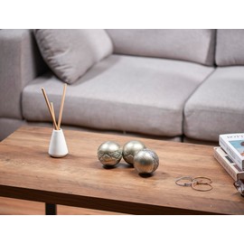 Creative Scents Dublin Silver 3” Decorative Balls - Set of 3 Decorative Balls for Bowls and Vases, Decorative Orbs, Premium Home Decor Vase Filler, Spheres for Coffee Table Decor, Dining, Living Room