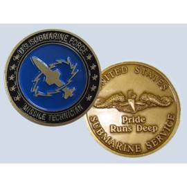 submarine rate missile technician mt logo navy challenge coin