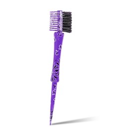 On The Edge Baby Hair – Gentle Hair Brush Styling Tool, Double Sided Hair Edge Brush, Baby Hair Brush with a Multi-Use Pointed End, Purple Paisley