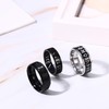 Flongo Set of 3 Rune Rings Fidget Ring 8 mm