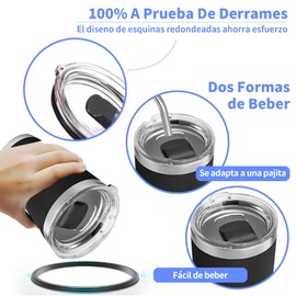 2 Tapas de 30 oz, Tapas del el plastico Térmico con Pestillo Magnético Negro, Tapa magnética para el plastico, Tapa Resistente a Derrames y Salpicaduras