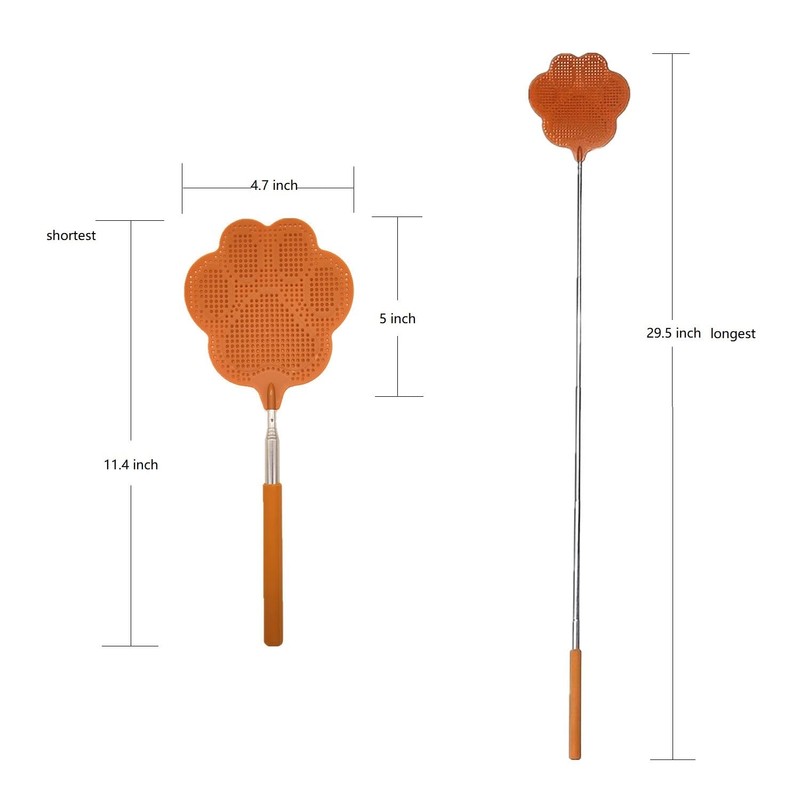 3Pcs Extendable Fly Swatter Manual, Telescopic Fly Swatters Heavy Duty