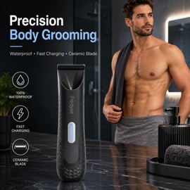 Men’s Electric Body Trimmer for Groin & Grooming – Waterproof Rechargeable Shaver for Wet & Dry Use