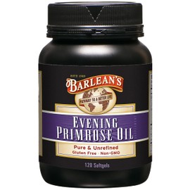 Barlean's Evening Primrose Oil Capsules, GLA Supplement for Men and Women, Healthy Skin, Immune Support and Bone Strength 1300mg Softgels, 120 Count