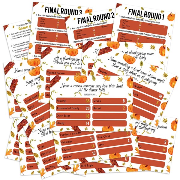 Thanksgiving Friendly Feud Quiz, Thanksgiving Family Feud Board Game, Family