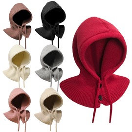 VEVE & MIKI Neck Warmer Hood Warmer Hat, Winter, Thick, Cold Protection, Face Cover, Balaclava, Hood Included, Neck Warmer, Balaclava, Fleece, Sports, Skiing, Snowboarding, Bike, Bicycle, Commuting,