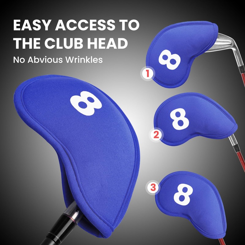 Golf Iron Head Covers Magnetic Neoprene with Numbers Printed Value