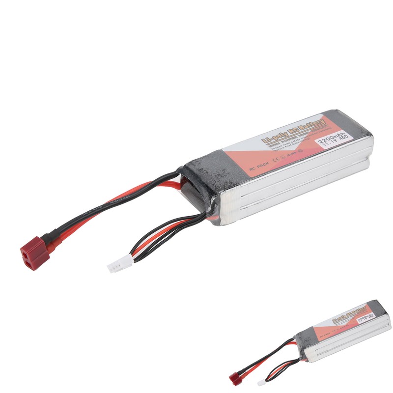 11.1V 2200mAh 3S 45C Lipo Battery Pack with T Plug