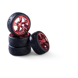 Carson 500900177 1:10 Wheel Set 10 Sp.Design (4) Red - Model Building Accessories, Spare Part, Tuning, Tyres, Tyre Set