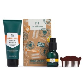 The Body Shop Groomed & Polished Beard Care Gift Set Guarana Coffee Cedar Sage