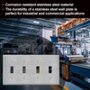 BESTTEN 4 Gang Toggle Switch Metal Wall Plate with Ｗhite