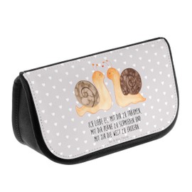 Mr. & Mrs. Panda Cosmetic Bag Snail Love - Gift, Wife, Toiletry Bag, Couples, Marriages, Makeup Bag, Cosmetic Bag, Toiletry Bag, Couple, Wedding Anniversary, Happy