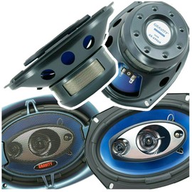 4X Gravity GR-6996H 6x9-Inch 4-Way 760 Peak Power Total Watt CEA Rated Coaxial Car Audio Speakers with Silver Alpha Cellulose Cones and Moisture Resistant Rubber Surround