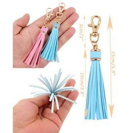 MSCFTFB 10pcs Tassel Purse Charm,Leather Keychain,Key Chain for Car Keyring Purse Accessory Bag Charm Gift for Mom(White)