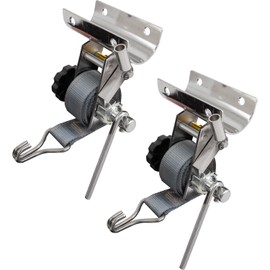 Buyers Products 5480008 Round Tube Ladder Rack Rachet Strap, Stainless Steel, 2 Pack, 7ft x 1-1/2 in, Double J Hook, Ladder Rack Straps, Pickup Truck Contractor Rack, Pickup Truck Cargo Accessories