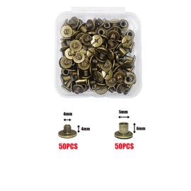 JXPXJMY 50 Pieces Chicago Screw Rivets and Rivets Set for Books Leather Books etc (Bronze, M5 x 6)