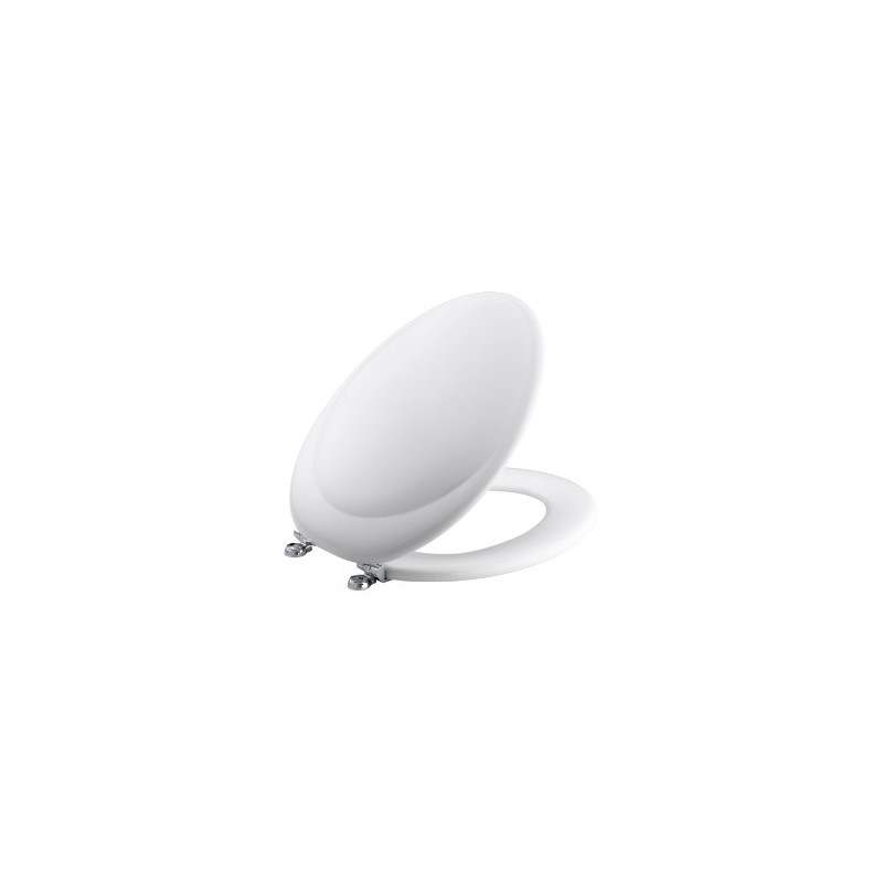 KOHLER K-4615 Revival Elongated Toilet Seat with Polished Chrome Hinges,