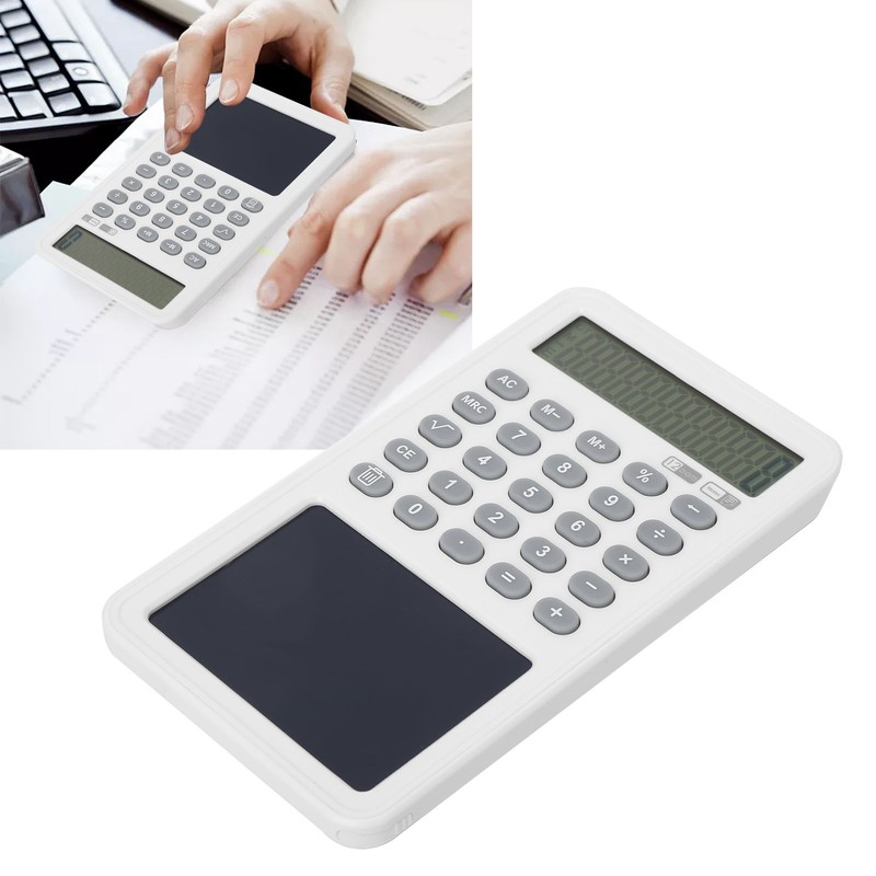 Calculator Writing Tablet White LCD 12‑Digit Display Portable Painting Handwriting