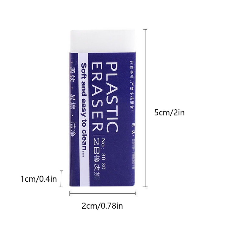 White Erasers, 6 Pack Pencil Erasers Bulk for Supplies Office