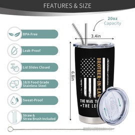 Brother In Law Gifts, Christmas Gifts for Brother In Law, Birthday Gifts for Brother In Law, Cool Gifts for Brother In Law, Best Brother In Law Ever Gifts 20 oz Tumbler