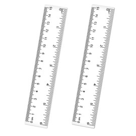 Thinp 2 Pack Small Ruler 6 Inch Ruler Clear Plastic Ruler Straight Ruler with Inches and Centimeters Transparent Measuring Tool Six Inch Ruler for School Student Office