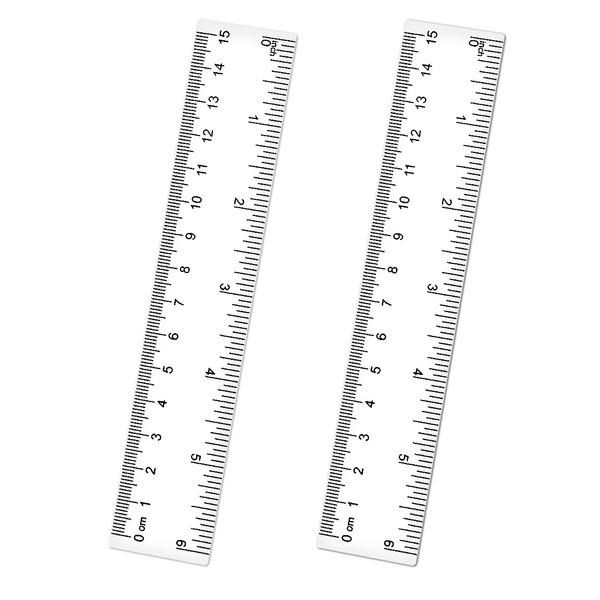 Thinp 2 Pack Small Ruler 6 Inch Ruler Clear Plastic