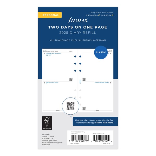 Filofax Personal Diary 2025 Two Days to a Page 3