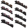 8 Pcs Rhinestone Duck Billed Clips Crystal Hair Clips Flowers