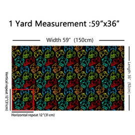 Gaming Fabric by The Yard Hippie - Modern Gamepad Decorative Fabric, Colorful, Outdoor, Waterproof, 2 Yards, Multicolor